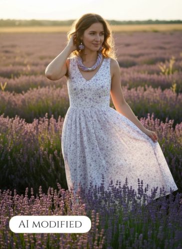 Provence-i hangulat színes textilékszer szett - lila levendulavirágos színes ékszer