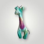 Zsibi zsiráf színes kézműves textilfigura lila menta