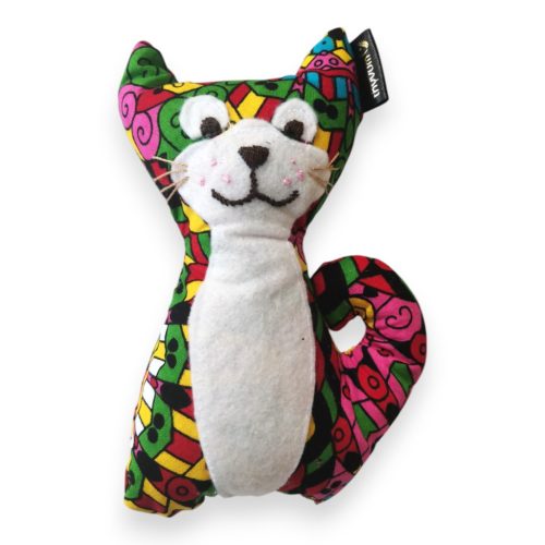 Pink tarka cica textilfigura 