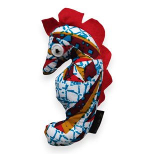 Piros kék Csipi csikóhal textilfigura