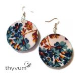 Virágoskert  fülbevaló kék-fehér