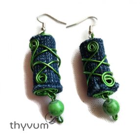 Xelia zöld gyöngyös farmer fülbevaló