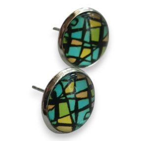 ColorFlow türkiz absztrakt fülbevaló