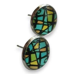 ColorFlow türkiz absztrakt fülbevaló