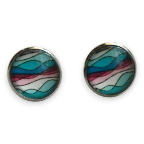 ColorFlow bíborkék hullám fülbevaló