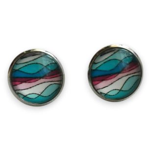 ColorFlow bíborkék hullám fülbevaló