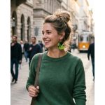 Batik Boheme zöld kerek afrikai textil fülbevaló 