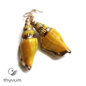 Ragyogó spirálkagyló fülbevaló sárga