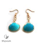 A tenger meséi kagyló fülbevaló turkizkék