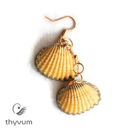 A tenger meséi kagyló fülbevaló sárga 2