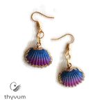 A tenger meséi kagyló fülbevaló lila kék