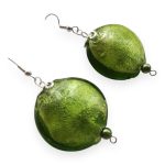 Emerald Glow üveggyöngy fülbevaló