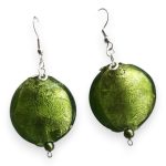 Emerald Glow üveggyöngy fülbevaló