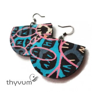 Florencia kék rózsaszín félhold fülbevaló