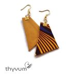 TARA napsárga geometrikus fülbevaló- afrikai textilből készült színes ékszer