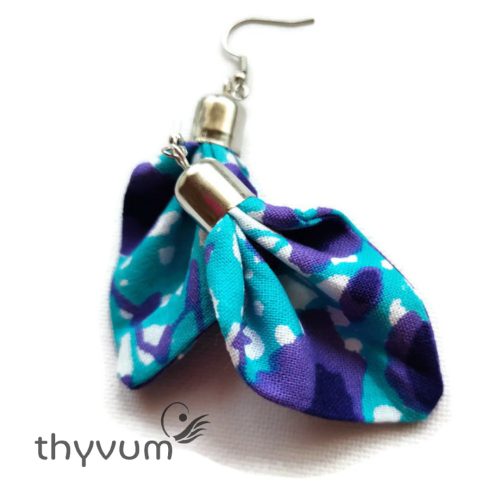 Színes fülbevaló NIA kék lila mintás fülbevaló