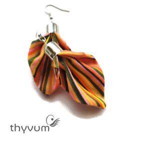 NIA narancs csíkos fülbevaló