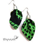 NIA zöld pöttyös fülbevaló