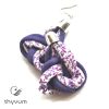 Gordiusz lila virágos fülbevaló- kézműves textilékszer