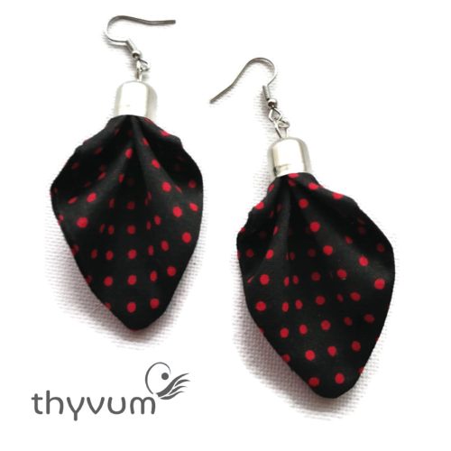 Színes fülbevaló NIA fekete piros pöttyös  fülbevaló