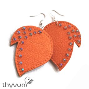   Narancssárga Harmatkönny fülbevaló topáz-szín kristályokkal 