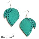 Türkizzöld Harmatkönny fülbevaló zafírszínű kristályokkal