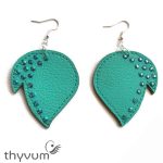 Türkizzöld Harmatkönny fülbevaló zafírszínű kristályokkal