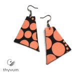 TARA fekete barackszín nagypöttyös fülbevaló 