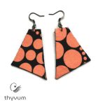 TARA fekete barackszín nagypöttyös fülbevaló 