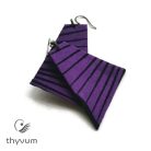 TARA lila afrikai textil fülbevaló- geometrikus formájú textilékszer