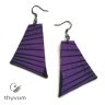 TARA lila afrikai textil fülbevaló- geometrikus formájú textilékszer