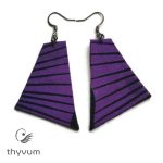 TARA lila afrikai textil fülbevaló- geometrikus formájú textilékszer