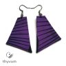 TARA lila afrikai textil fülbevaló- geometrikus formájú textilékszer