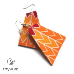 TARA cikk-cakk energia-sárga textil fülbevaló, modern stílusú textilékszer