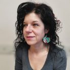Florencia türkiz-kék arany csillámos fülbevaló 1