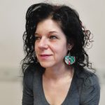 Florencia fenyőzöld-türkiz arany csillámos  fülbevaló 2