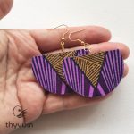 Florencia lila arany csillámos  fülbevaló 2