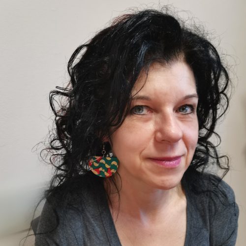 Florencia lila arany csillámos  fülbevaló 2