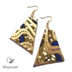 TARA olivazöld arany nyomatos fülbevaló 1