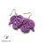 Lila tulipán horgolt fülbevaló – kézzel készült, egyedi kézműves ékszer, bohém - etno stílusban