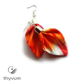 NIA  Narancssárga batikolt fülbevaló textilékszer