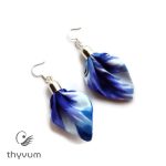 NIA  Kék batikolt fülbevaló textilékszer