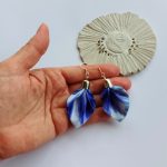 NIA  Kék batikolt fülbevaló textilékszer