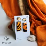 Lizzy karakteres hosszú afrikai textil fülbevaló Tigriscsíkos