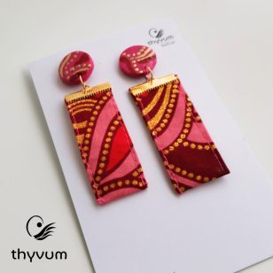 Lizzy karakteres hosszú fülbevaló-Pink és arany