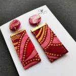 Lizzy karakteres hosszú fülbevaló-Pink és arany