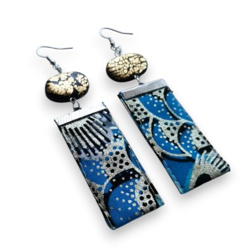 Lizzy Jégtündér hosszú afrikai textil fülbevaló