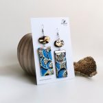 Lizzy Jégtündér hosszú afrikai textil fülbevaló