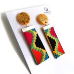 Lizzy karakteres hosszú fülbevaló-Színes piramis