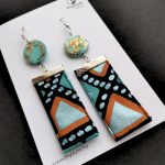 Lizzy Jegeskék hosszú afrikai textil fülbevaló